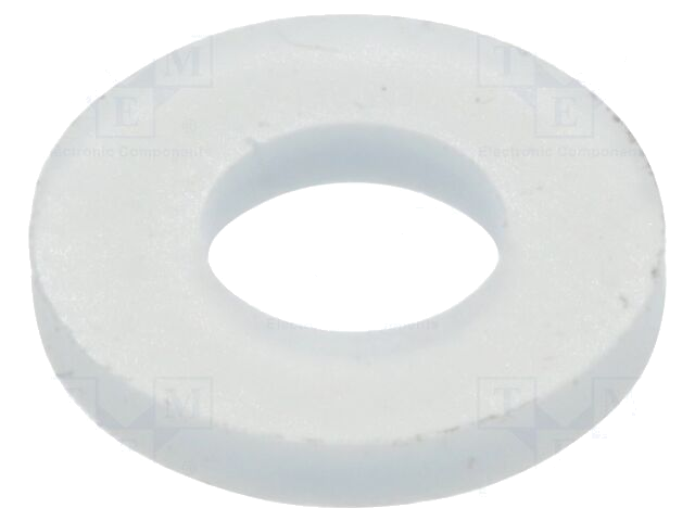 Ring; rond; M2,5; D=5,6mm; h=0,8mm; polyamide; natuurlijk Ring; rond; M2,5; D=5,6mm; h=0,8mm; polyamide; natuurlijk